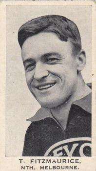 1934 Godfrey Phillips Victorian League and Association Footballers #40 Tom Fitzmaurice Front